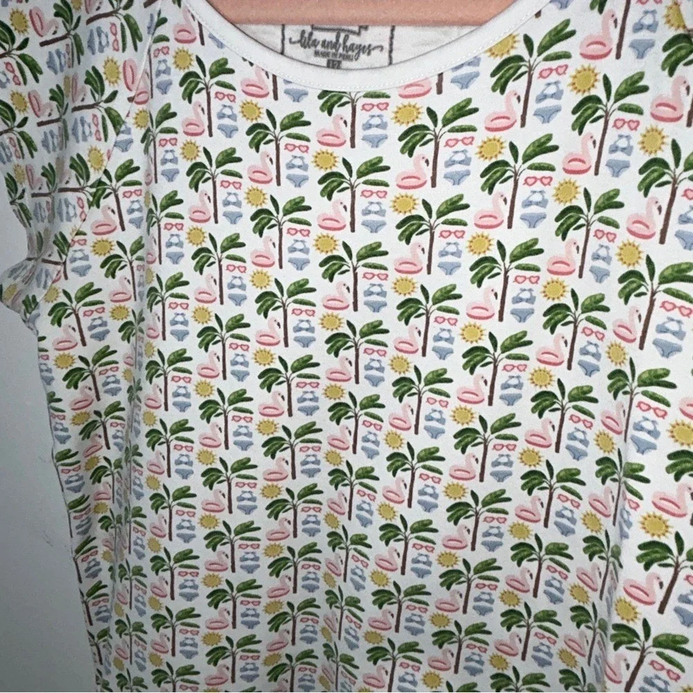 Lila + Hayes Girl‎ Beach Theme Short Sleeve Tee Shirt sz. 12 100% Pima Cotton